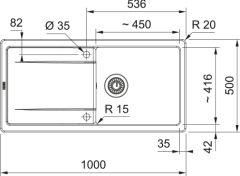 Franke MarisX MXK 611-100 Beyaz Seramik Eviye