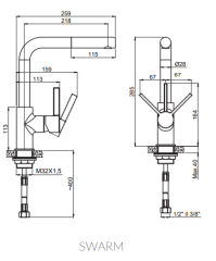 Marmorin Swarm M3000 Spiralli Batarya/Armatur Ekru /Krem