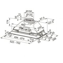 Franke Ankastre Box FBI 705 BK Mat Siyah Gömme Davlumbaz - 305.0689.925