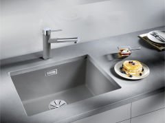Blanco Subline 500 U Tezgah Altı Alu Metallic Evye + Blanco Mida S Spiralli Alu Metallic Armatur
