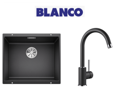 Blanco Subline 500 U Tezgah Altı Antrasit Evye + Blanco Mida Spiralsiz Antrasit Armatur