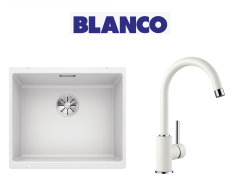 Blanco Subline 500 U Tezgah Altı Beyaz  Evye + Blanco Mida Spiralsiz Beyaz Armatur