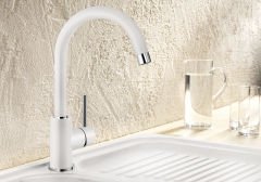 Blanco Subline 500 U Tezgah Altı Beyaz  Evye + Blanco Mida Spiralsiz Beyaz Armatur