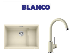 Blanco Subline 700 U Level Tezgah Altı 1.5 Gözlü Soft Beyaz Evye + Mida S  soft beyaz  Spiralli Armatur