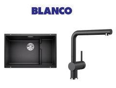 Blanco 700 U Level  Tezgah Altı 1.5 Gozlu Antrasit Evye + Blanco Linus S Spiralli Antrasit Armatür Kampanyası