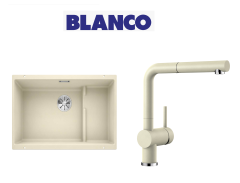 Blanco 700 U Level  Tezgah Altı 1.5 Gozlu Soft Beyaz Evye + Blanco Linus S Spiralli Soft Beyaz  Armatür Kampanyası