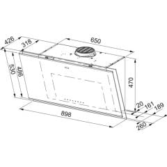 Franke Mythos Air Hub FVMY AH BK F90 Siyah Cam 90 Cm Duvar Tipi Davlumbaz - 330.0679.324
