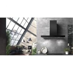 Faber T DARK A90 NG Siyah Paslanmaz Çelik/Cam Davlumbaz - 325.0652.937