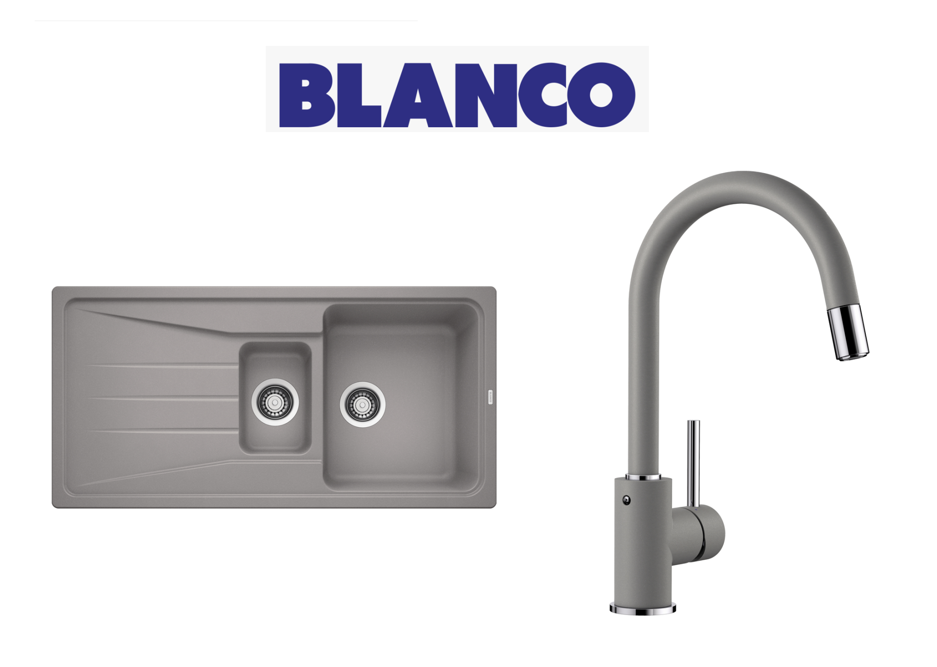Blanco Sona 6 S Tezgah Üstü 1.5 Gozlu Alu Metallic Evye + Blanco Mida  Alu Metallic Spiralsiz Armatur Kampanyası