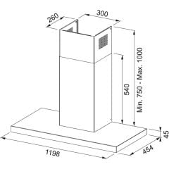Franke Format Plus FTLN H45 X/BK GLASS A120 Cm Davlumbaz - 325.0657.265