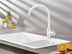 Blanco Sona 6 S XL  Tek Gözlü Tezgah Üstü Beyaz Granit Evye + Blanco Mida Spiralsiz Beyaz Armatur Kampanyası