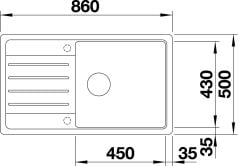Blanco Legra XL 6 S Tezgah Üstü 1 Gözlü Geniş Hazneli Soft Beyaz  Granit  Evye - 527091