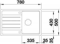 Blanco Legra 45 S  Tek hazneli Tezgah Üstü 78 Lik Granit Siyah Evye 526083