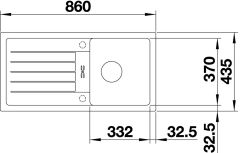 Blanco Favum  45 S Tezgah Üstü 1 Gözlü Granit Soft Beyaz  Evye 527083