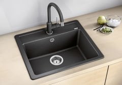 Blanco Legra Tezgah Üstü 1 Gözlü Damlalıksız Granit Siyah Evye 526084