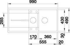 Blanco Metra 6 S F Tezgaha Sıfır 1.5 Gözlü Granit Soft Beyaz  Evye - 527118