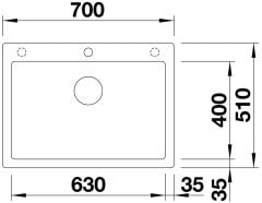 Blanco Pleon 8 Tezgah Üstü Damlalıksız Granit Soft Beyaz Evye - 527140
