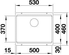 Blanco Etagon 500 U Tezgah Altı  Damlalıksız Granit VOLCANO GRİ Evye 527258
