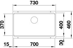 Blanco Etagon 700 U Tezgah Altı Tek Hazneli Damlalıksız Kaya Gri Granit Evye - 525168