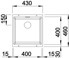 Blanco Subline 400 U Tezgah Altı Damlalıksız Granit Volcano Gri 527349