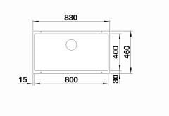Blanco Subline 800 U Tezgah Altı Damlalıksız Granit Kaya Gri Evye - 523142