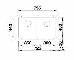 Blanco Subline 350 / 350 U Tezgah Altı 2 Gözlü Damlalıksız Soft Beyaz Granit Evye - 527164
