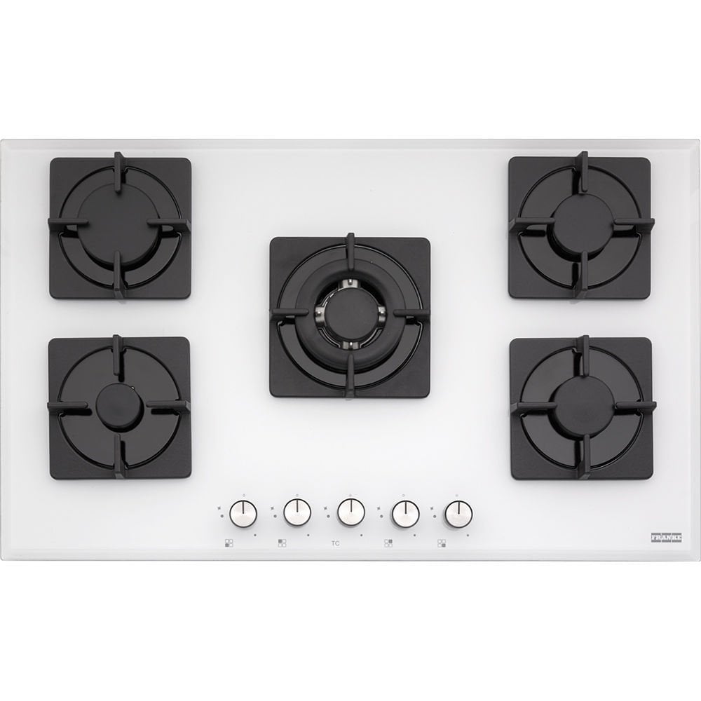 Franke Smart Linear Square FHNS 905 4G TC WH C White Glass 5 Gozlu 90 Cm Beyaz Cam Ankastre Ocak - 106.0490.105