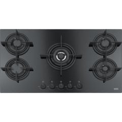Franke Mythos FHCR 905 4G TC HE BK C Black  5 Gözlü Siyah Cam 90 Cm Ankastre Ocak - 106.0374.288