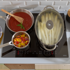 Franke FBI 5322 6R/500 FSM 654 I B BK Black  4 Gözlü 65 Cm Tezgah Üstü / Tezgaha Sıfır  İnduksiyonlu Siyah Ankastre Ocak - 108.0606.108