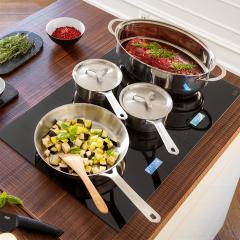 Franke Mythos FMY 808 I FP BK Black  8 Gözlü Tezgah Üstü / Tezgaha Sıfır Siyah Cam İnduksiyonlu Ankastre Ocak - 108.0613.588