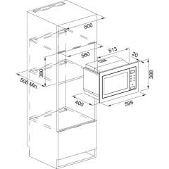 Franke Smart FSM 25 MW XS Inox + Nero  Ankastre Mikrodalga - 131.0627.471