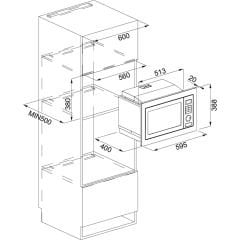 Franke Mikrodalga Fırın FMW 250 CR2 G BK Black  25 Litre Siyah Cam Ankastre Mikrodalga - 131.0391.304