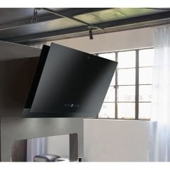 Franke Maris 2.0 FMA 2.0 907 BK Black Siyah Cam 90 Cm Eğik Duvar Tipi Davlumbaz - 330.0550.059