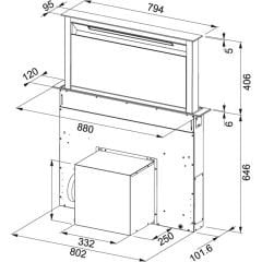 Franke Downdraft FDW 908 IB XS Paslanmaz Çelik - Siyah Asansör Tipi  90 Cm Davlumbaz - 110.0365.588