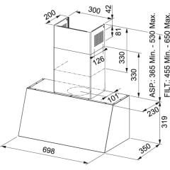 Franke Trendline Plus BK 70 Siyah 70 Cm Rustik  Duvar Tipi Davlumbaz - 321.0536.200