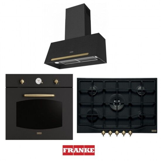 Franke Classic Line Nero  75 Cm  3 Lü Rustik Ankastre Set