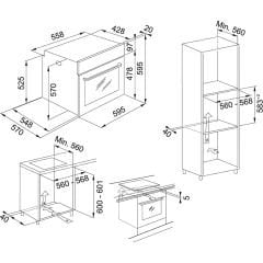 Franke Smart Linear 60 Cm Beyaz Cam 6 lı Ankastre Set