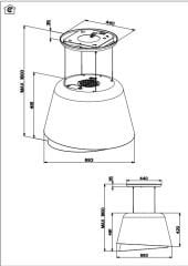 Franke Faber Belle Plus Altın/Mat Koyu Gri Ada Tipi Asansörlü Davlumbaz - 345.0541.068
