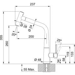 Franke Icon Duşlama özellikli spiralli Matte Black Armatur - 115.0625.190