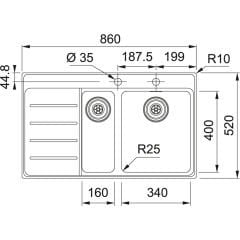 Franke Mythos MYX 251-86 Inox - 127.0638.946