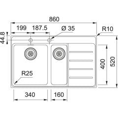 Franke Mythos MYX 251-86 Inox - 127.0638.947